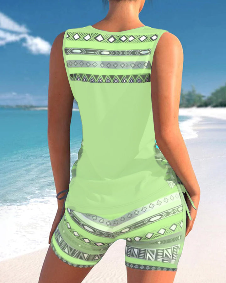 Sophie – Tankini Damen Geometrisches Muster V-Ausschnitt