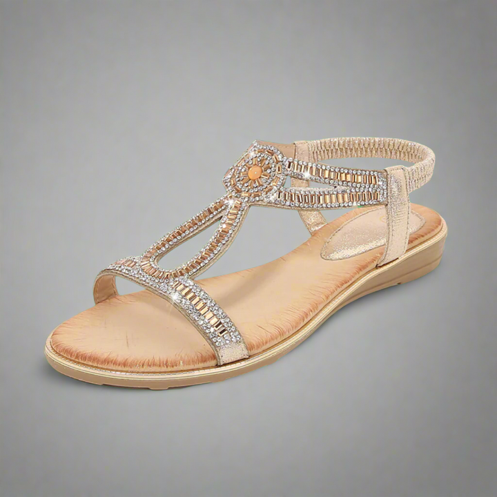 Vally | Handgefertigte goldene Sandalen mit außergewöhnlichem Komfort