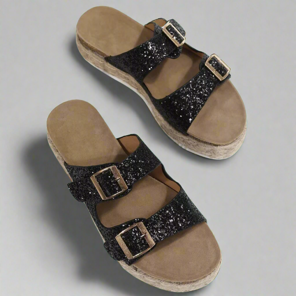 Elfriede | Sandale aus hochwertigem, glänzendem Leder