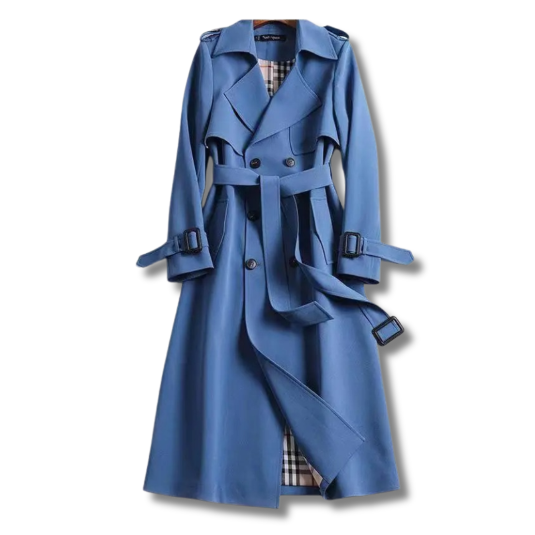 Jualita – Damen Trenchcoat Elegant Klassisch mit Taillengürtel
