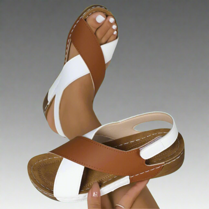 Sonnhild | Premium Sandale handgefertigt in Marineblau