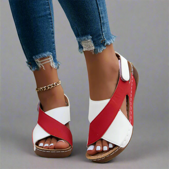 Sonnhild | Premium Sandale handgefertigt in Marineblau