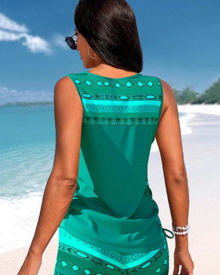 Sophie – Tankini Damen Geometrisches Muster V-Ausschnitt