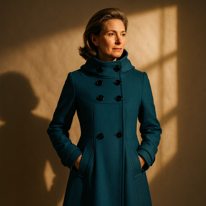 Claire – Eleganter Damenmantel mit lockerer Passform aus Baumwolle und Polyester