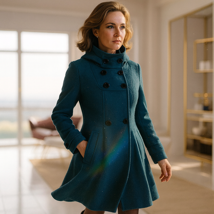 Claire – Eleganter Damenmantel mit lockerer Passform aus Baumwolle und Polyester