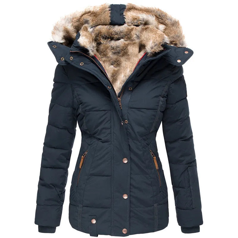 Hanne – Eleganter Damenmantel mit Pelzfutter Warm Winterjacke