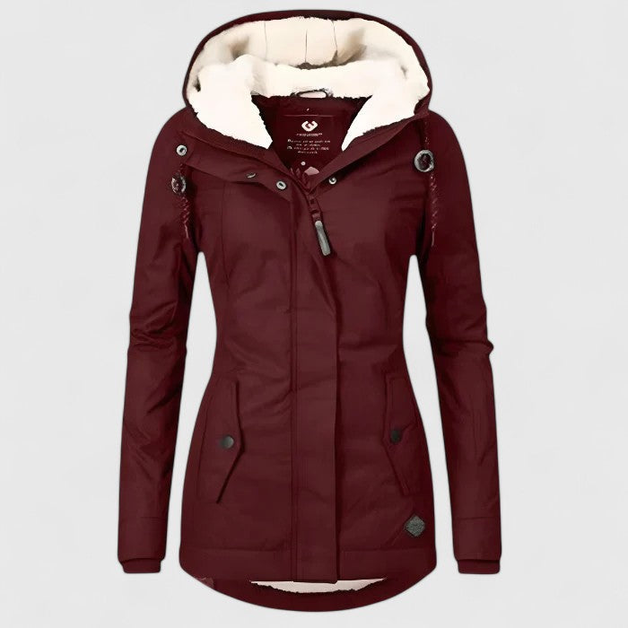 Seravia – Wasserdichte Damen Winterjacke mit Kapuze und Warmfutter