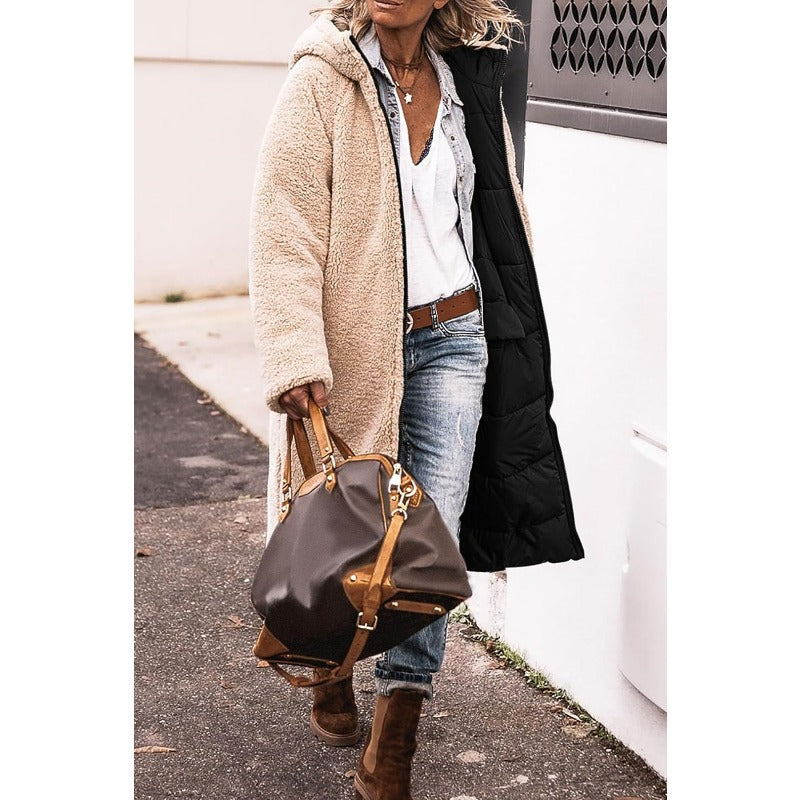 Lena – Eleganter langer Damenmantel reversibel