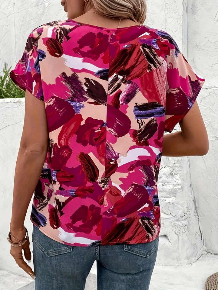 Trudy – Elegante Damenbluse mit buntem Druck