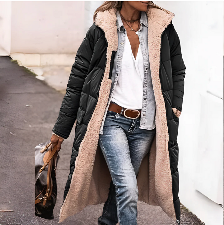 Arana – Damen Parka Doppeljacke mit Stepp und Sherpa-Futter