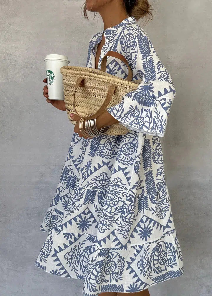 Idalina – Damen Kleid mit Modischem Print und Figurbetontem Schnitt