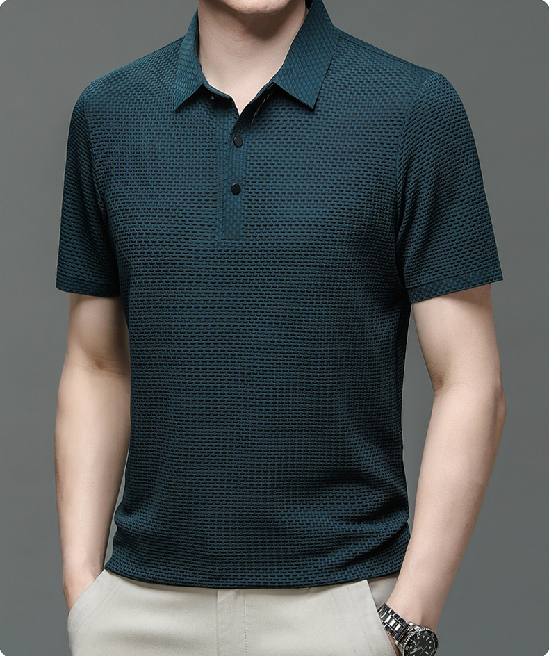 Jannik – Herren Poloshirt Elegant Baumwoll-Mesh Tailliert