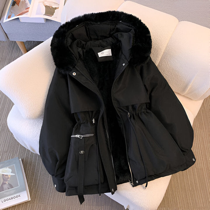 Olivia – Eleganter Damen-Wintermantel mit Kapuze und Fleece-Futter