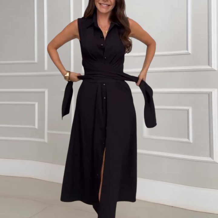 Karisande – Maxikleid Damen Elegant Figurbetont Fließend