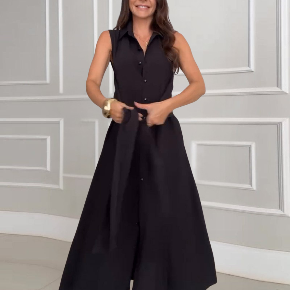 Karisande – Maxikleid Damen Elegant Figurbetont Fließend