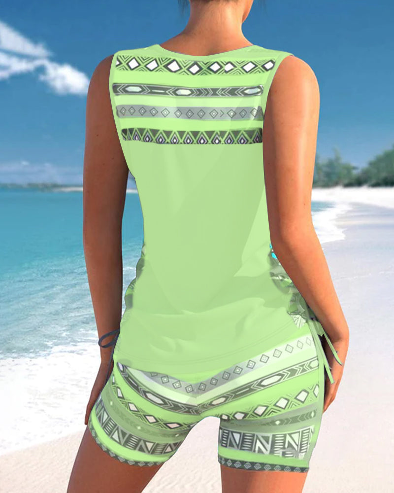 Sophie – Tankini Damen Geometrisches Muster V-Ausschnitt