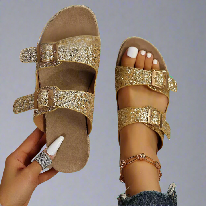 Elfriede | Sandale aus hochwertigem, glänzendem Leder