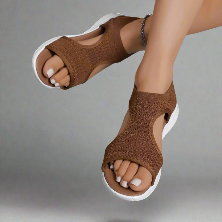 Amelie | Handgefertigte Sandale aus ökologischem Leder mit hohen Premium-Absätzen