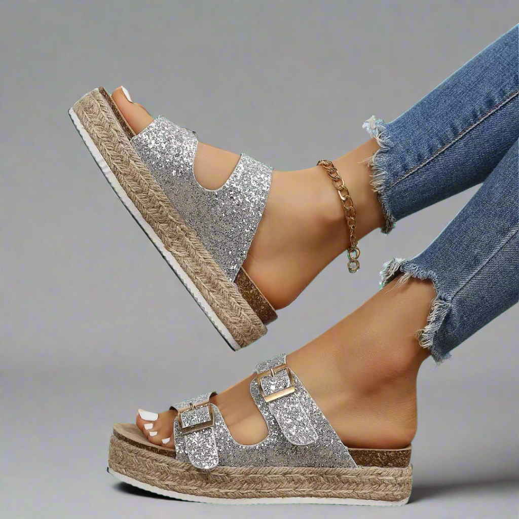 Elfriede | Sandale aus hochwertigem, glänzendem Leder