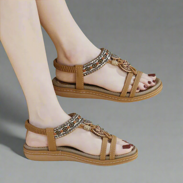 Felicitas | Handgefertigte Boho-Sandale aus hochwertigen Materialien