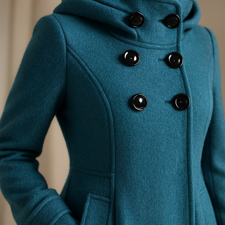 Claire – Eleganter Damenmantel mit lockerer Passform aus Baumwolle und Polyester