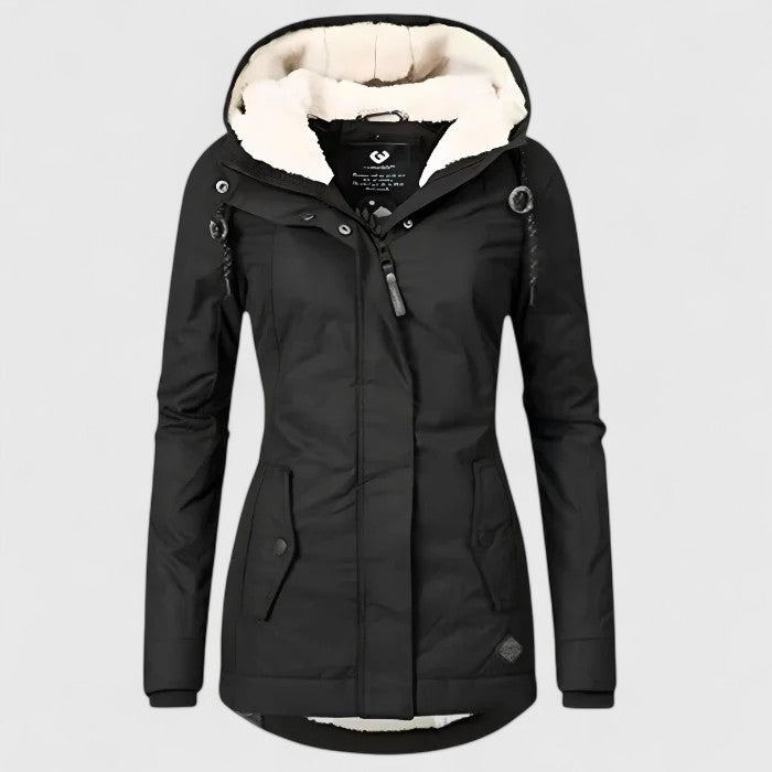 Seravia – Wasserdichte Damen Winterjacke mit Kapuze und Warmfutter