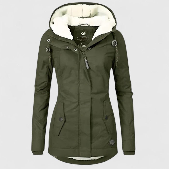 Seravia – Wasserdichte Damen Winterjacke mit Kapuze und Warmfutter