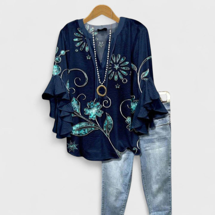 Rachida – Elegante Damenbluse mit Floralprint