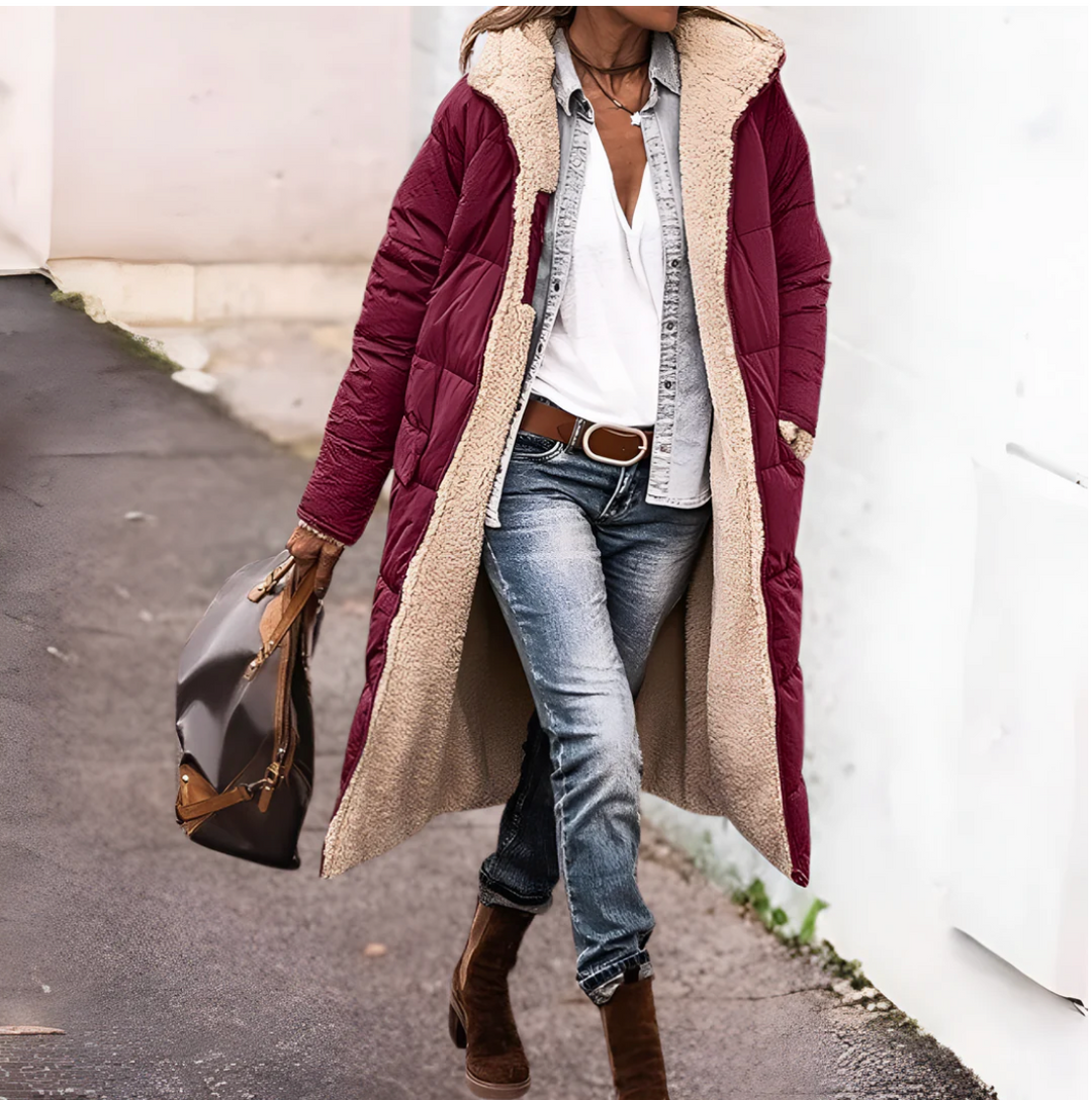 Arana – Damen Parka Doppeljacke mit Stepp und Sherpa-Futter