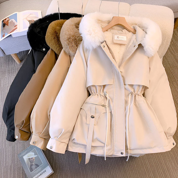 Olivia – Eleganter Damen-Wintermantel mit Kapuze und Fleece-Futter