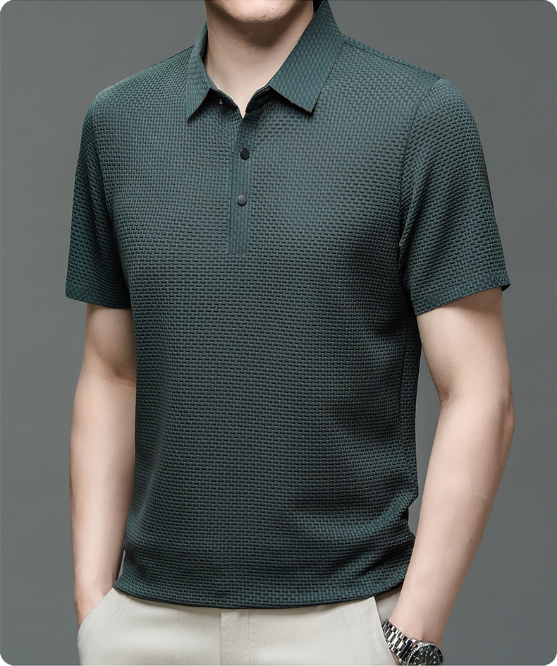 Jannik – Herren Poloshirt Elegant Baumwoll-Mesh Tailliert