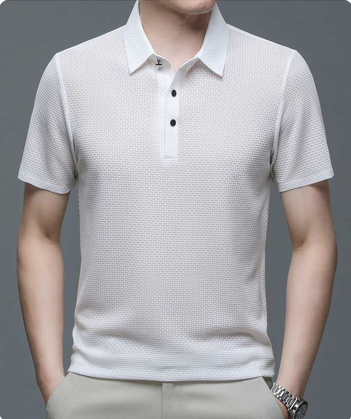 Jannik – Herren Poloshirt Elegant Baumwoll-Mesh Tailliert
