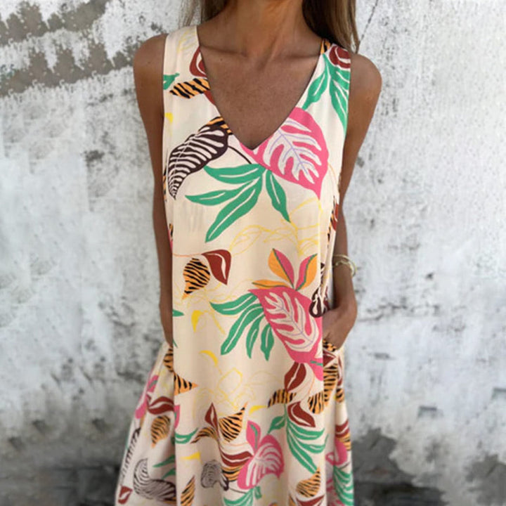 Ylva – Maxikleid Damen V-Ausschnitt Fließend Figurbetont