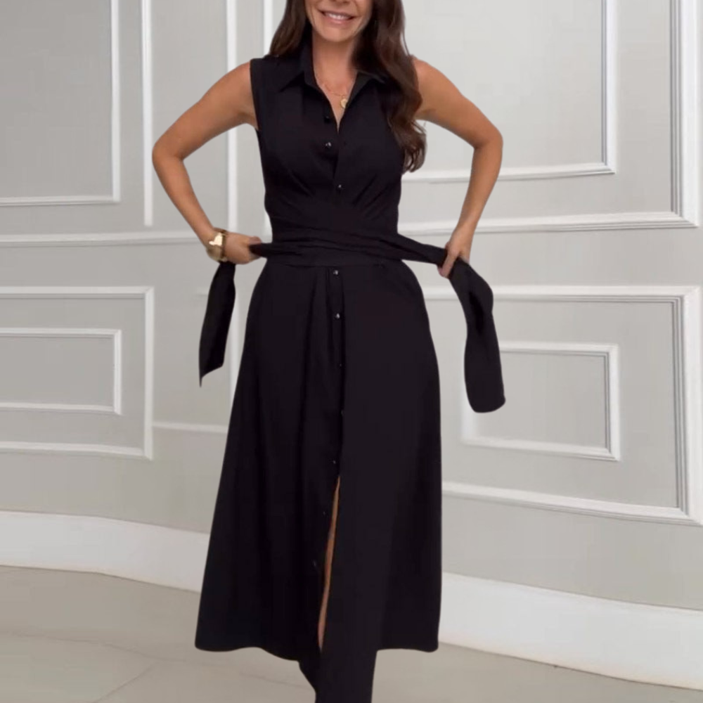 Karisande – Maxikleid Damen Elegant Figurbetont Fließend