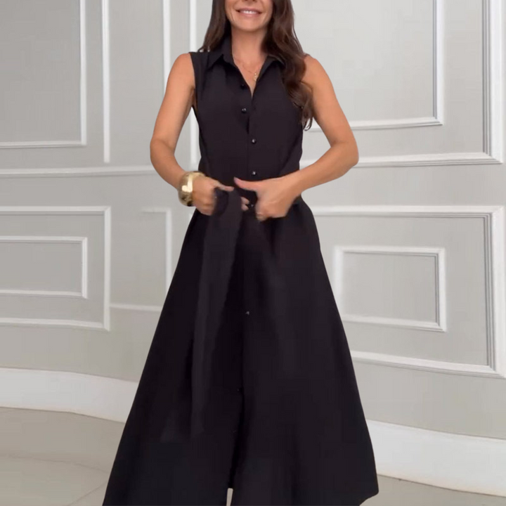 Karisande – Maxikleid Damen Elegant Figurbetont Fließend